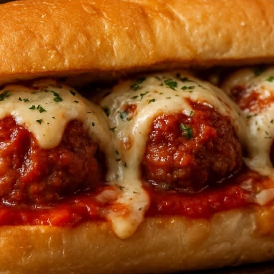 Meatballs Parmigiana Sandwich..