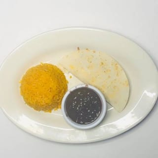Baby Chicken Quesadilla W/ Rice & Beans