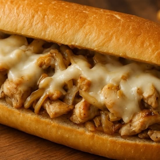 Chicken Cheese Steak Sandwich.