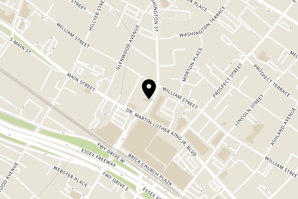 Map showing the location of Mister Taco Mister Pizza N Tacos on 17 N Harrison St in East Orange